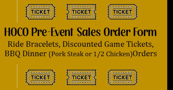 Homecoming Pre-Event Purchase Form