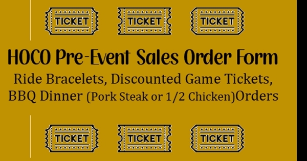 Homecoming Pre-Event Purchase Form