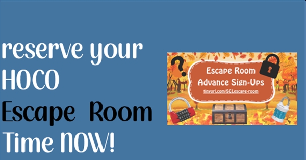 Reserve your HOCO ESCAPE ROOM EXPERIENCE NOW!