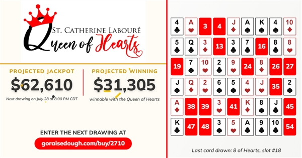 PURCHASE YOUR QUEEN OF HEARTS TICKET TODAY - DRAWING 8PM Tuesday