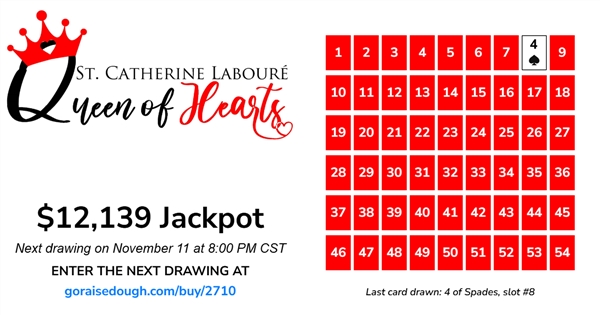 PURCHASE YOUR QUEEN OF HEARTS TICKET TODAY - DRAWING 8PM 11/4/2025