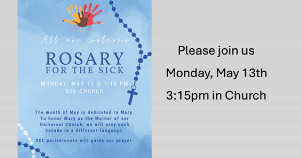 Rosary for the Sick - Monday, May 13th