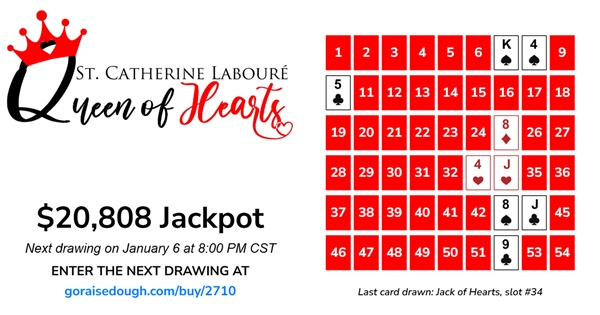 PURCHASE YOUR QUEEN OF HEARTS TICKET TODAY - DRAWING 8PM Tuesday