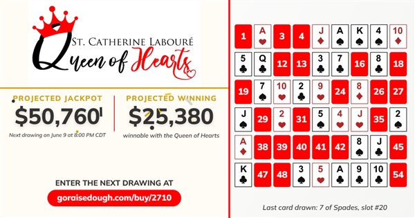 PURCHASE YOUR QUEEN OF HEARTS TICKET TODAY - DRAWING 8PM Tuesday