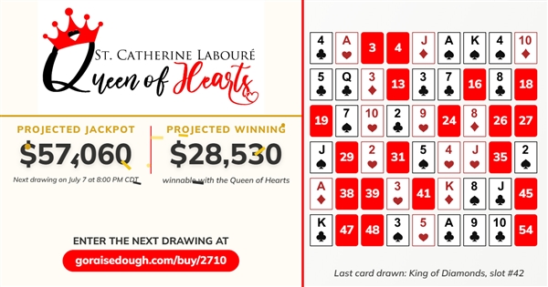 PURCHASE YOUR QUEEN OF HEARTS TICKET TODAY - DRAWING 8PM Tuesday
