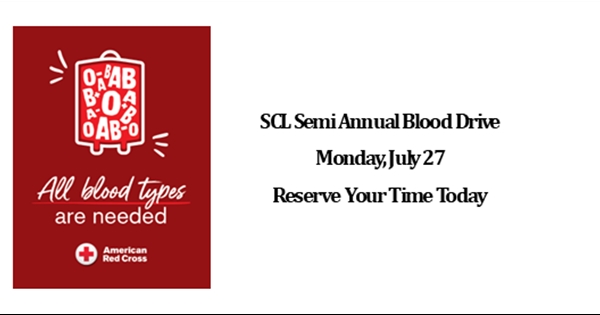 Semi Annual Blood Drive - July 27th