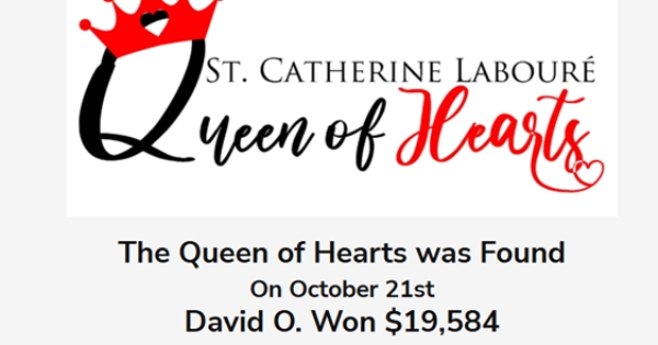 Congrats to David O who won $19,584 in the Queen of Hearts Raffle!